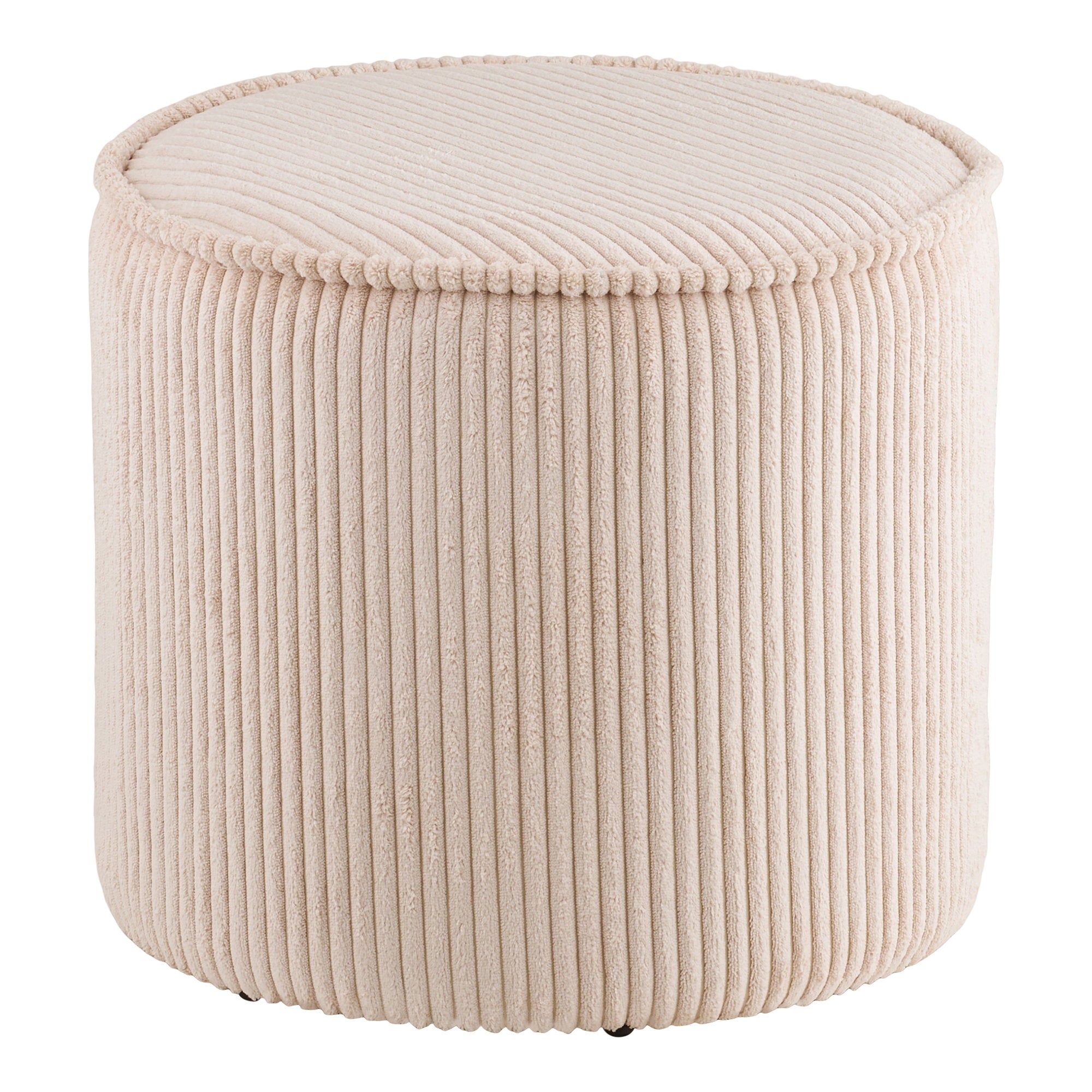 Taupo Pouf - Pouf, corduroy, beige ø40x35 cm, HN1424