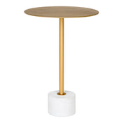 Lecco Side table - Side table in brass and marble ø41x58 cm