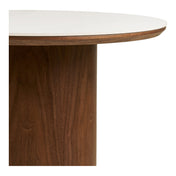 Noli Coffee Table - Coffee table, ceramic table top/ash veneer, white/dark brown ø60x42 cm