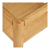Lourmarin Side Table - Side table, oak/oak veneer/tempered glass, natural 40x40x45 cm