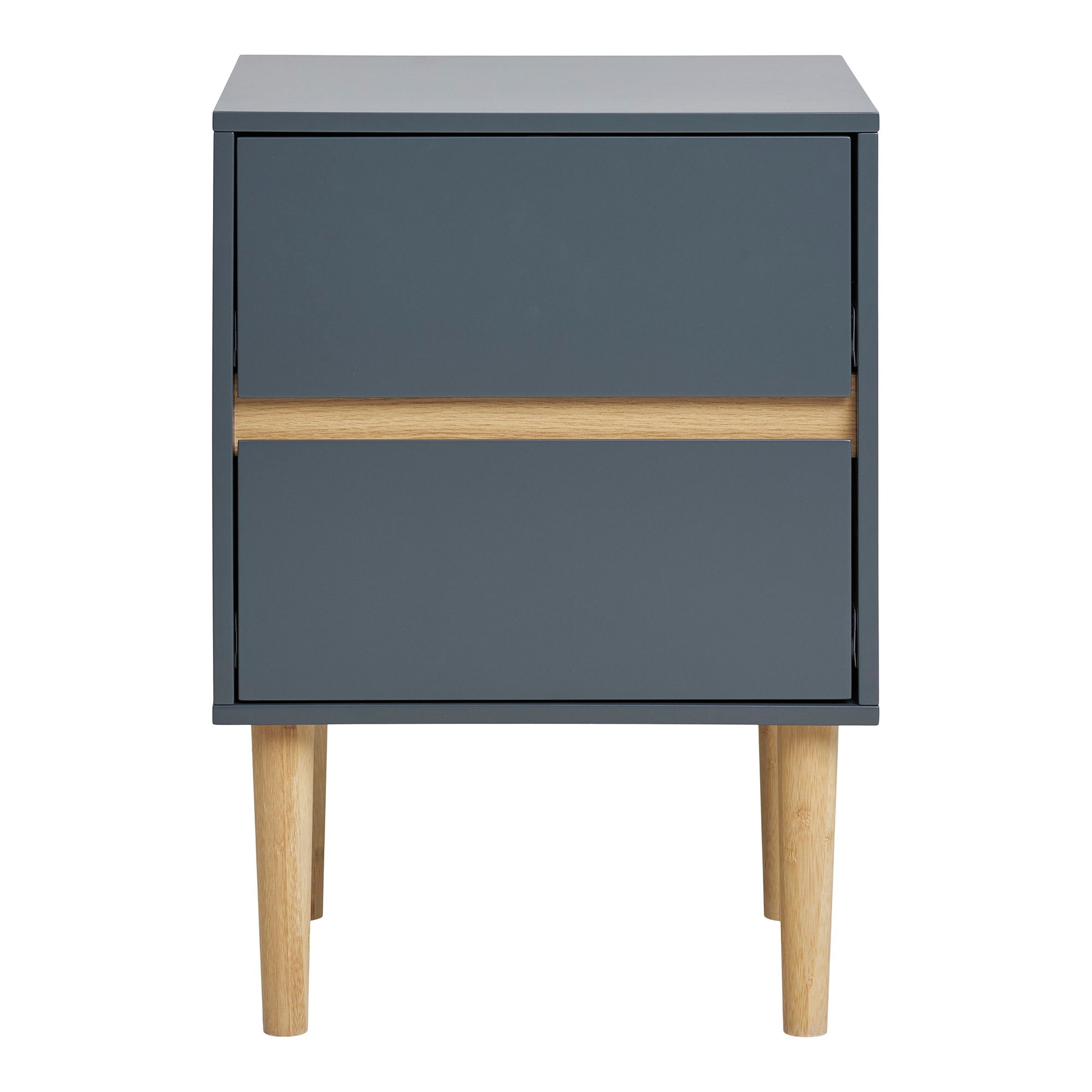 Bisley Side Table - Side Table, painted wood, 2 drawers, dark grey 40x35x55 cm