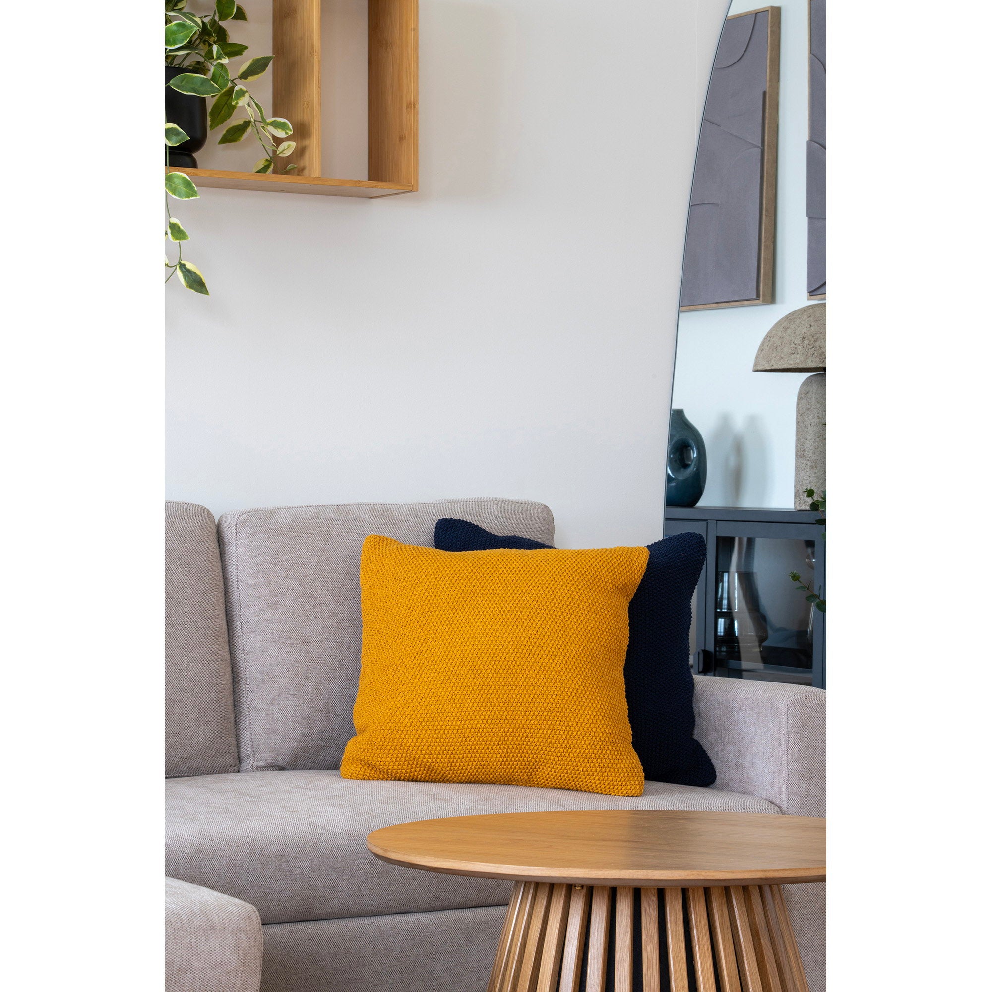 Santos Cushion - Cushion, recycled cotton, ochre 45x45 cm