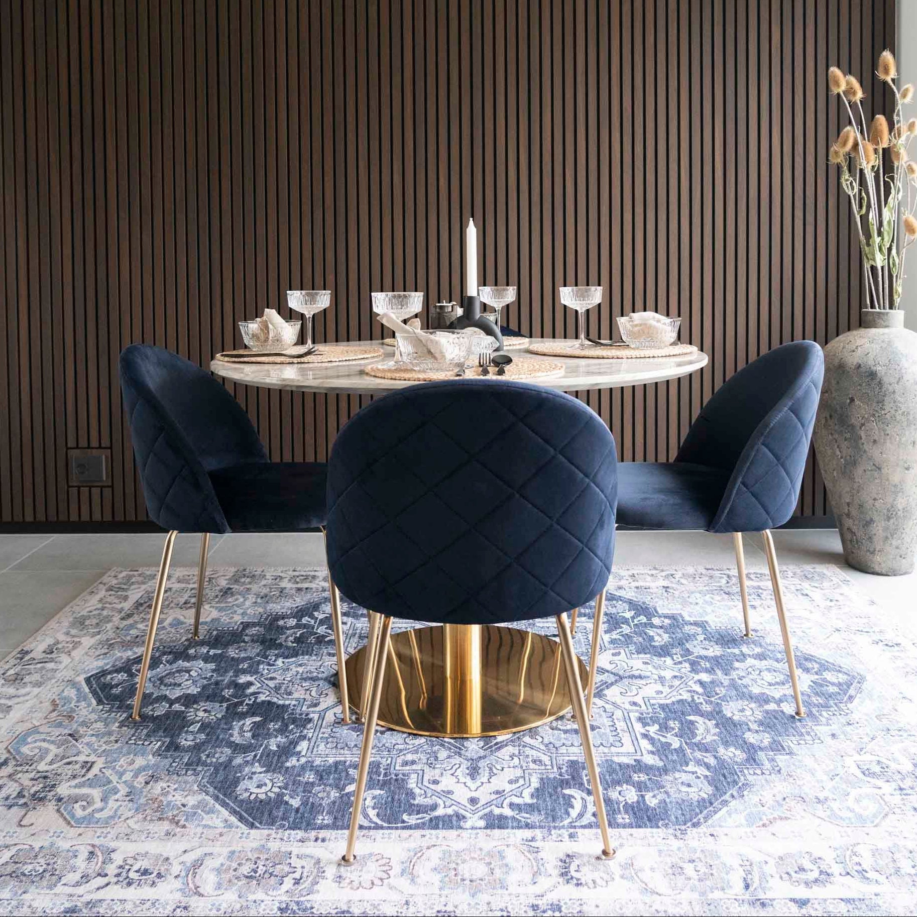 Serena 160x230cm gewebter Teppich - Blau & Creme