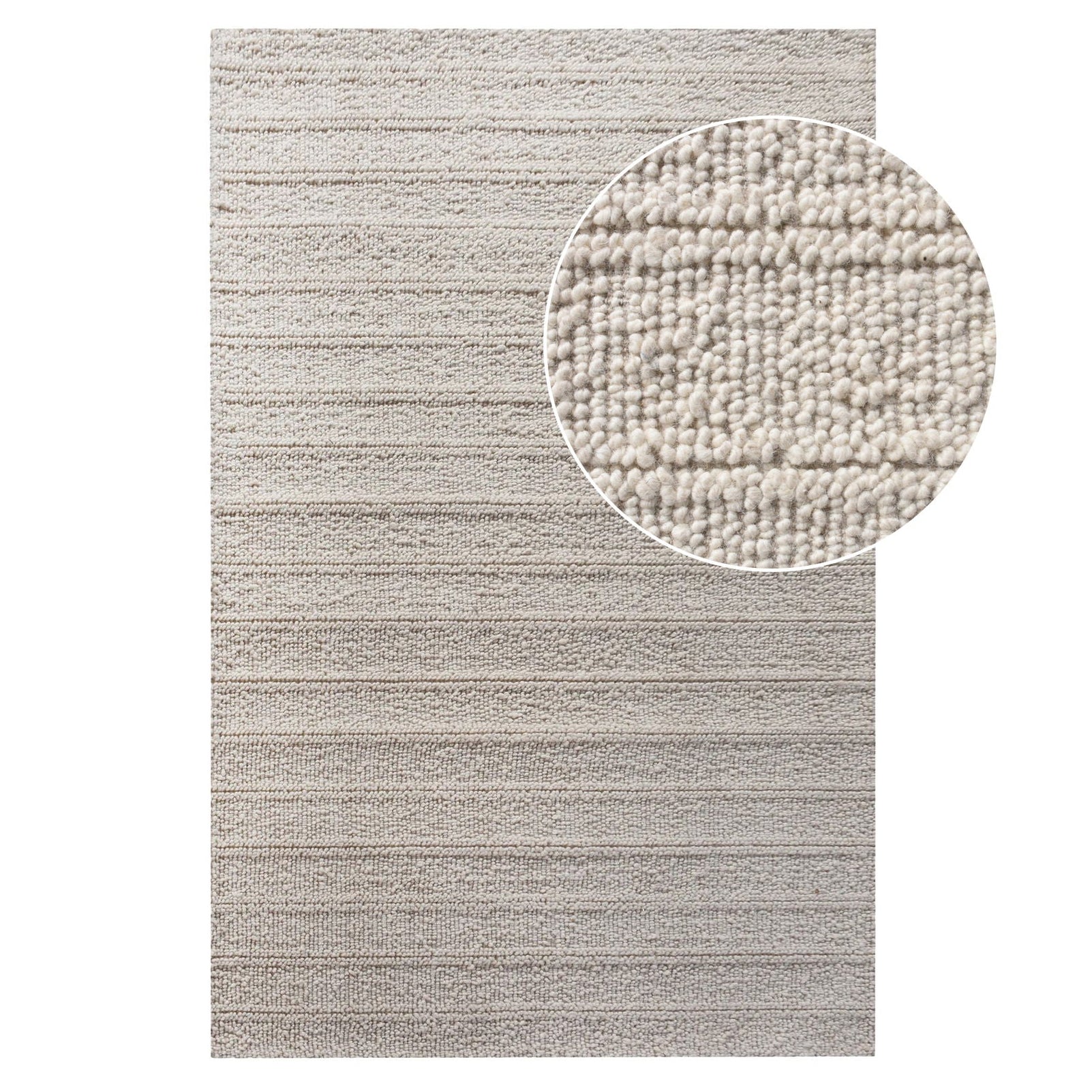 Sora 160x230cm handgewebter Wollteppich – Elfenbein