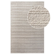 Sora 160x230cm handgewebter Wollteppich – Elfenbein