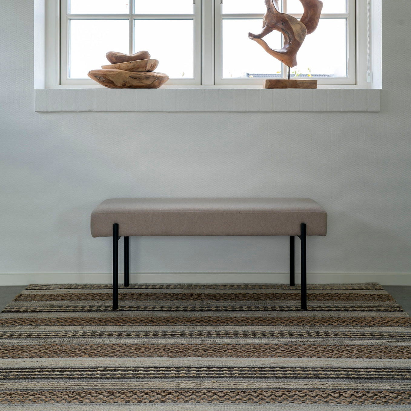 Elara 160x230cm Jute-Wollteppich – Naturfarben