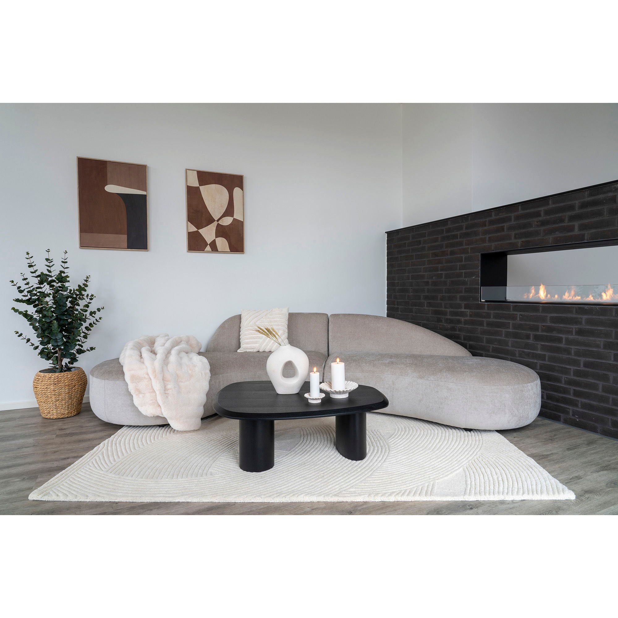 Eira 160x230 cm Wollteppich – Elfenbein