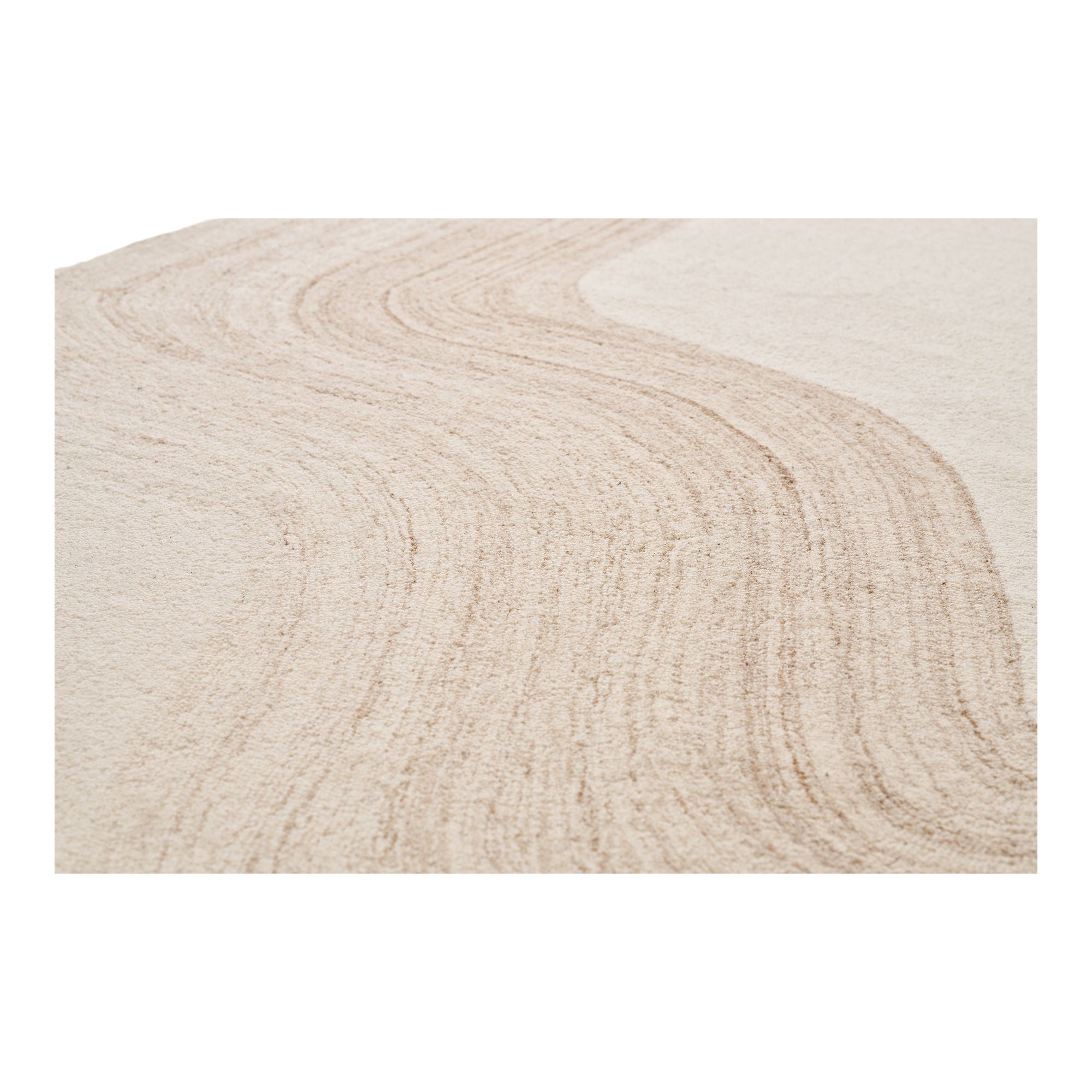 Aila 160x230cm Wollteppich – Hellbraun & Elfenbein