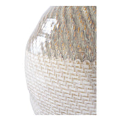 Vase - Vase, ceramic, white/green ø26x30,5 cm