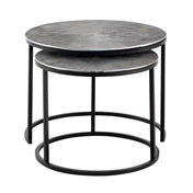 Calvera silbernes Aluminium-Beistelltisch-Set