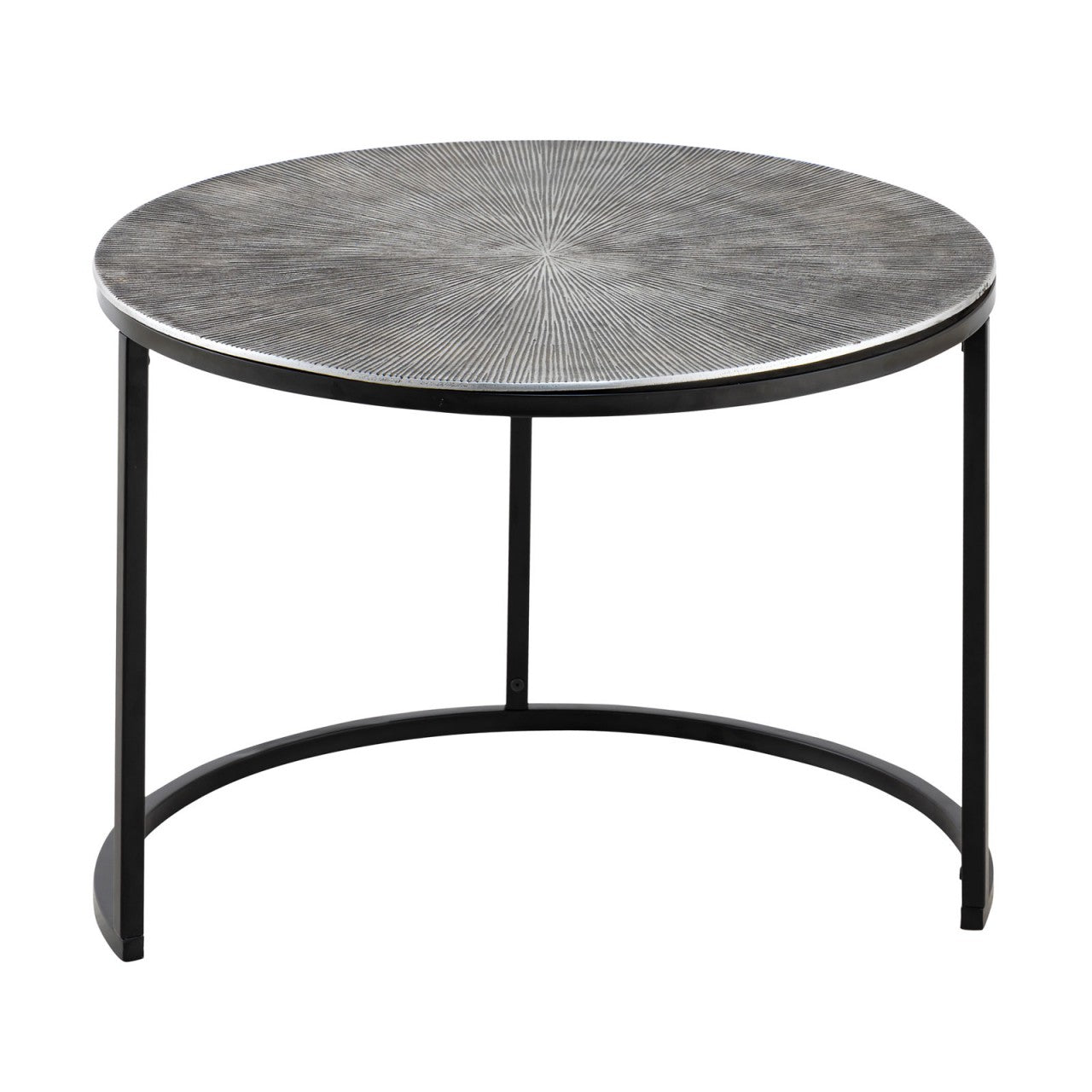 Calvera silbernes Aluminium-Beistelltisch-Set