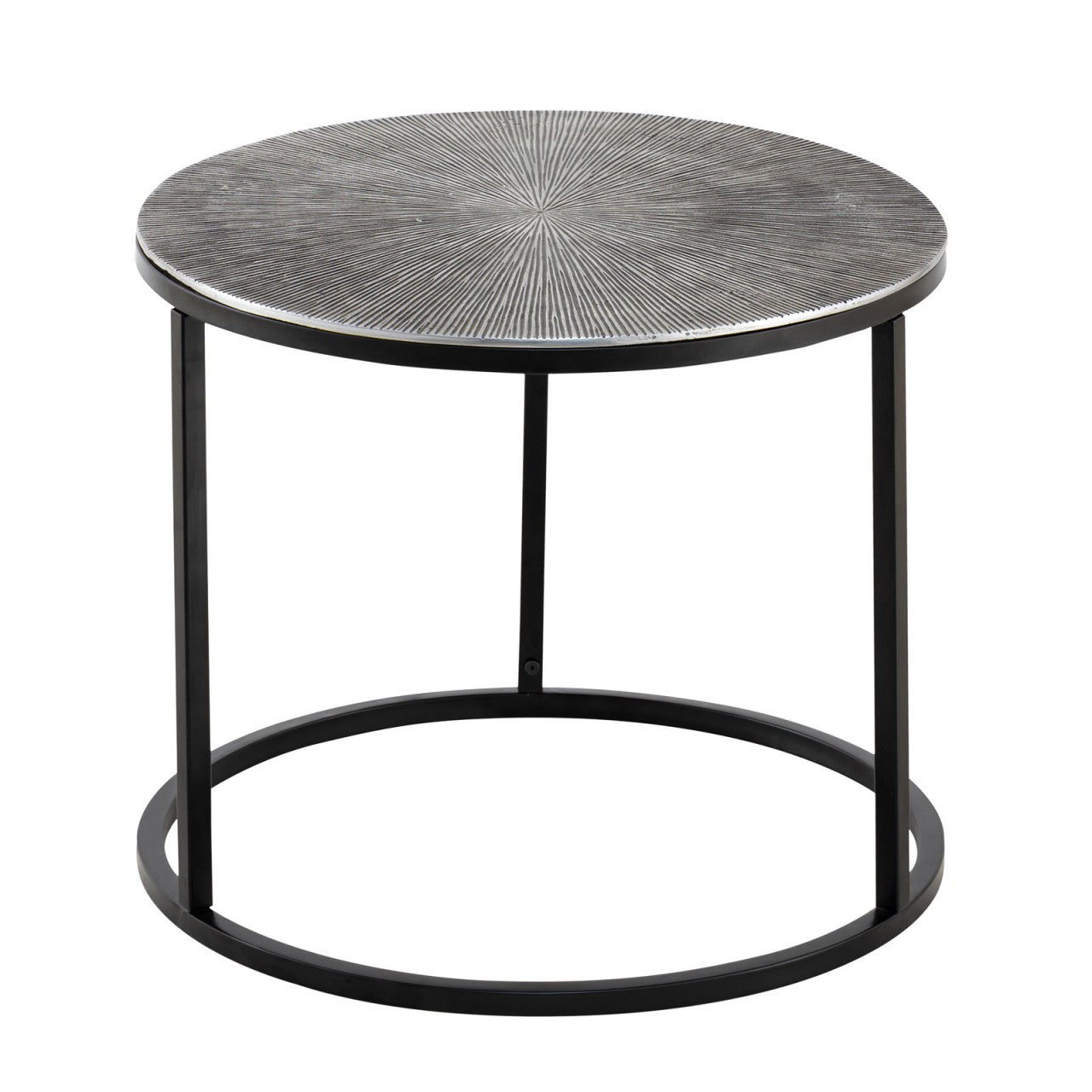 Calvera silbernes Aluminium-Beistelltisch-Set