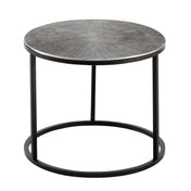 Calvera silbernes Aluminium-Beistelltisch-Set